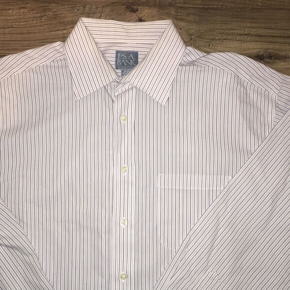 Lot of 3 Trio Stripe Check Jos A Bank Dress Shirt - Picture 7 of 7
